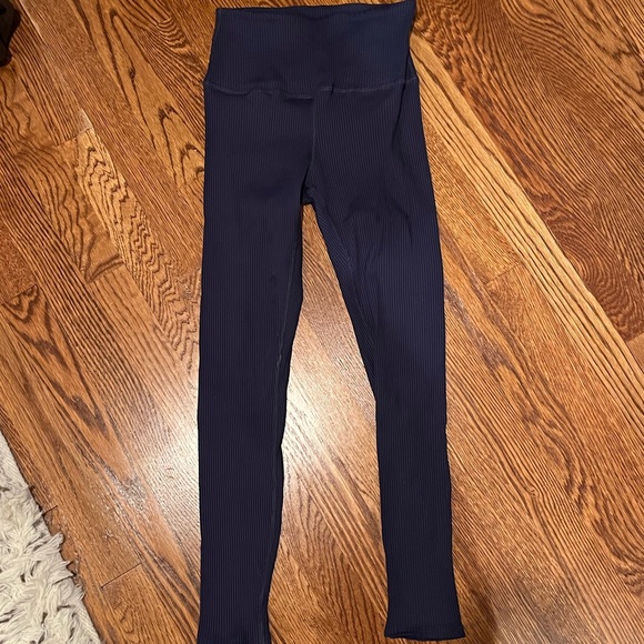 Carbon 38 Ribbed 7/8 Leggings in NAVY, Size Small - Picture 1 of 3